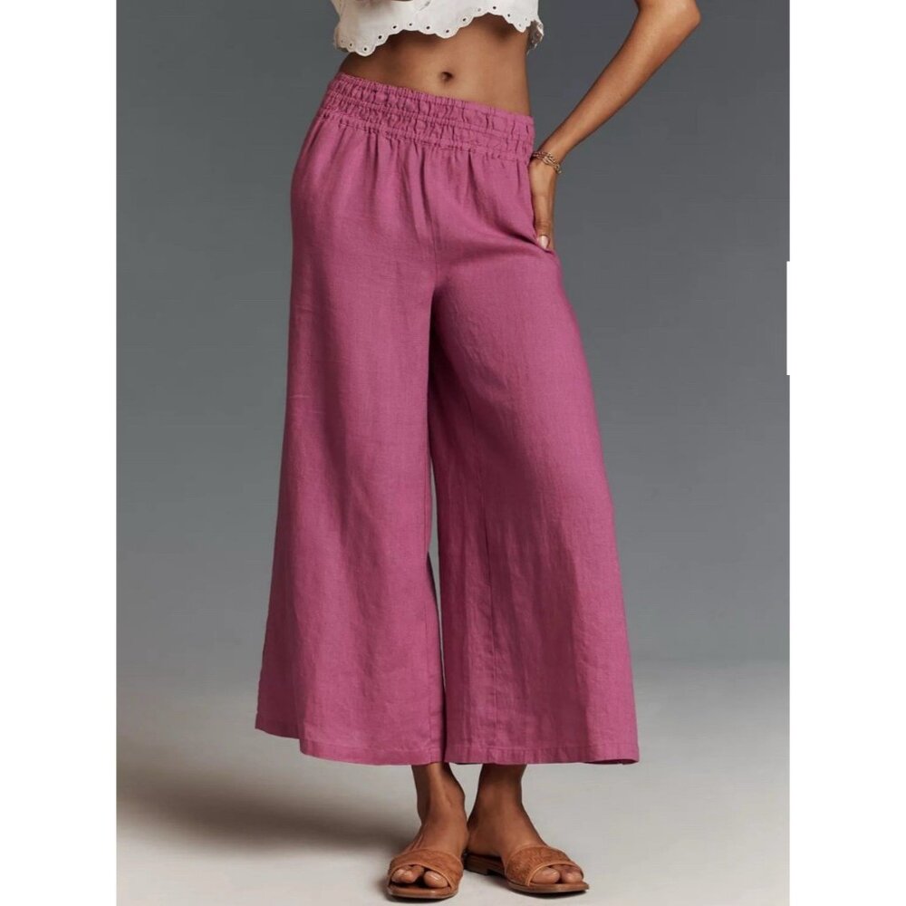 Anthropologie Pink Wide Leg Pants